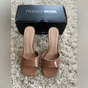 fashion nova high heeled nude stiletto sandals